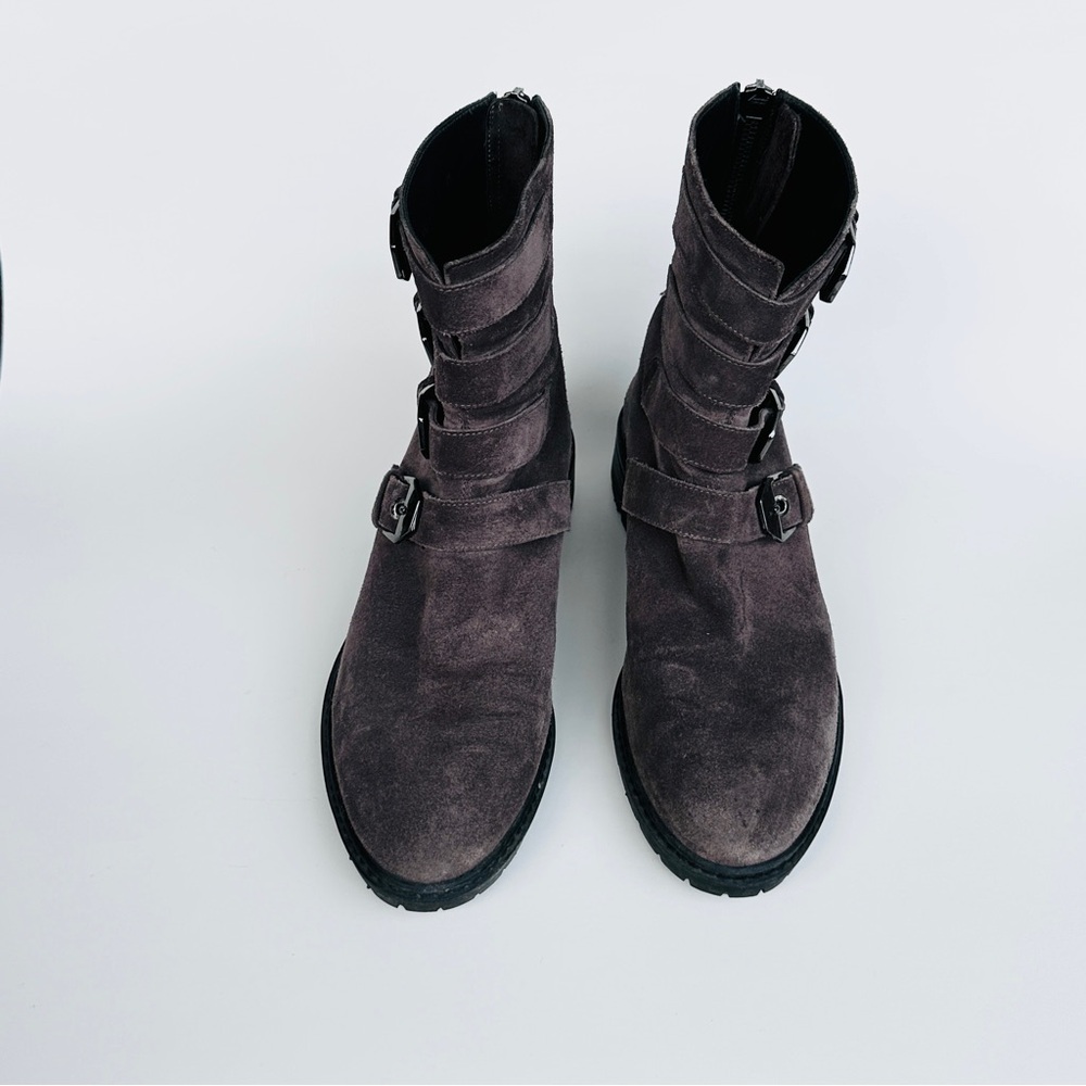 Stuart Weitzman Black and Grey Suede Leather Boots, US 7 - Picture 7 of 7